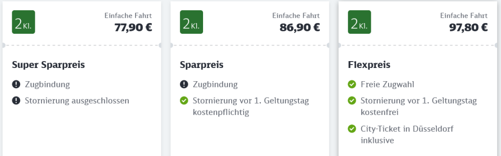 ドイツ鉄道チケット価格