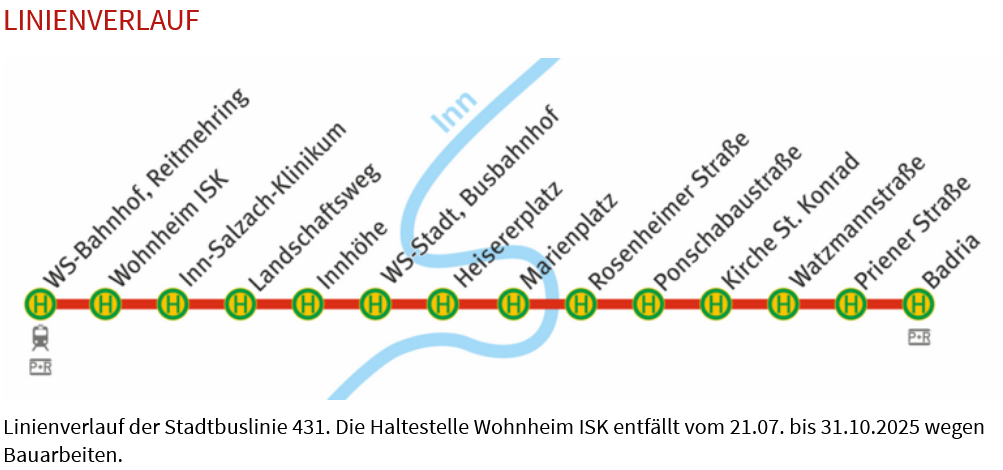 ヴァッサーブルク　バス路線図